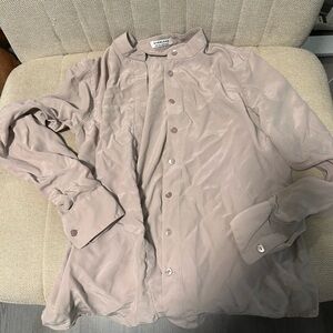Everlane blush pink Silk button up blouse long sleeve shirt 100% Silk